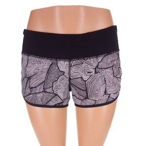 Lululemon Run Speed Short Size 4 Dottie Tribe White Black